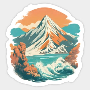 Waves Mountain Sticker